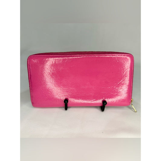 Balenciaga City Pink Zip-Around Leather Wallet