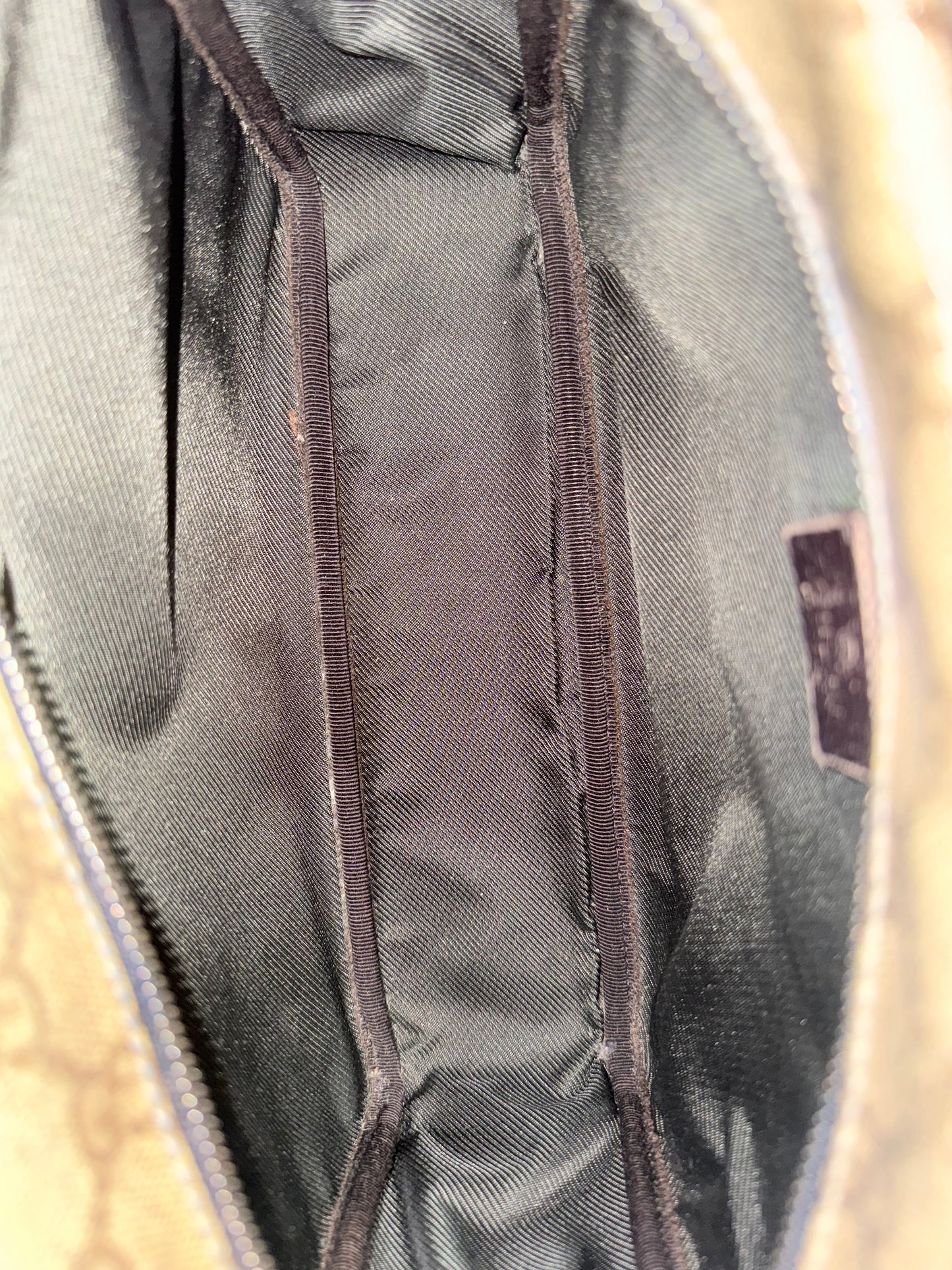 Gucci Beige GG Canvas Messenger Bag with Blue Trim
