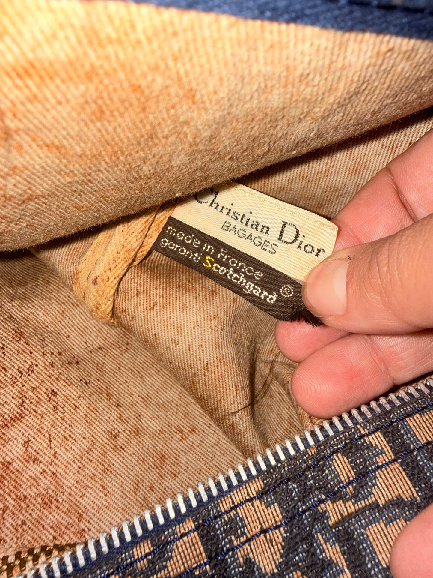 Dior Beige and Navy Trotter Monogram Duffel Bag 45