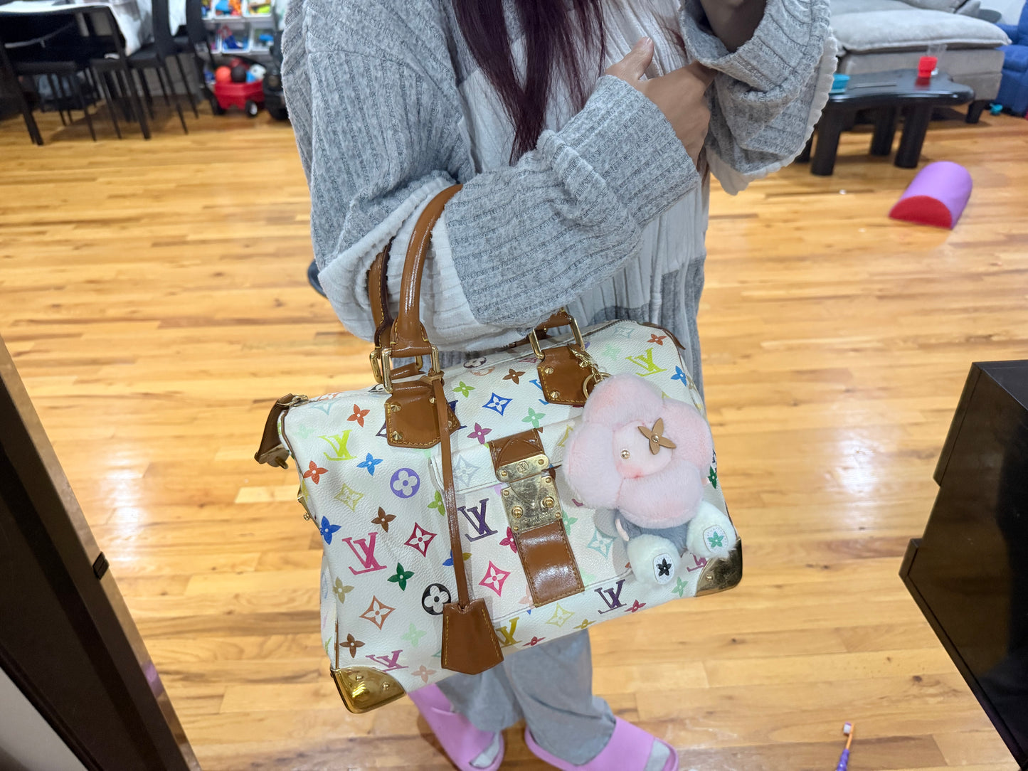 Louis Vuitton Multiple Color Murakami White Speedy 30