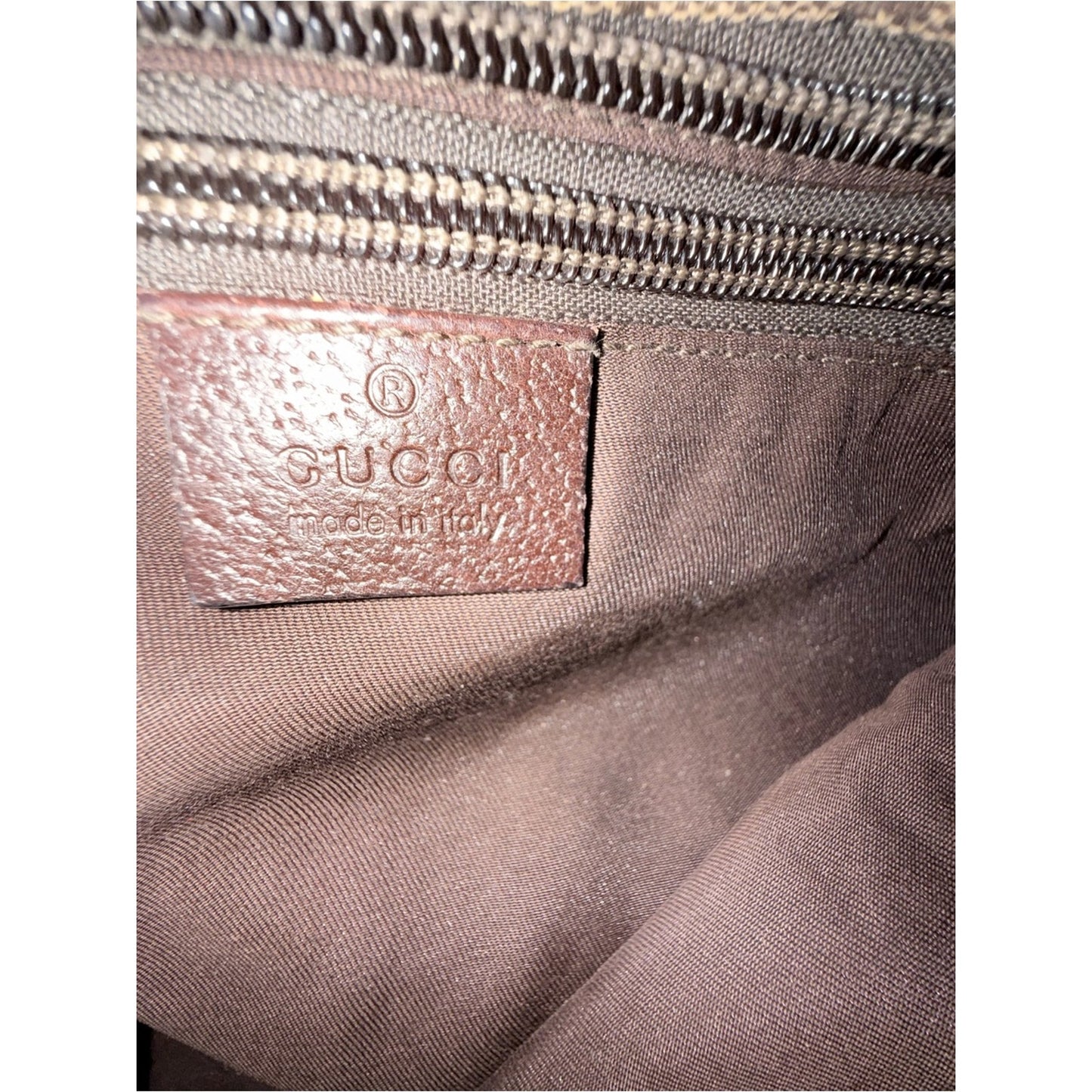 Gucci Beige/Brown Monogram Shoulder Bag with Red & Green Web Strap