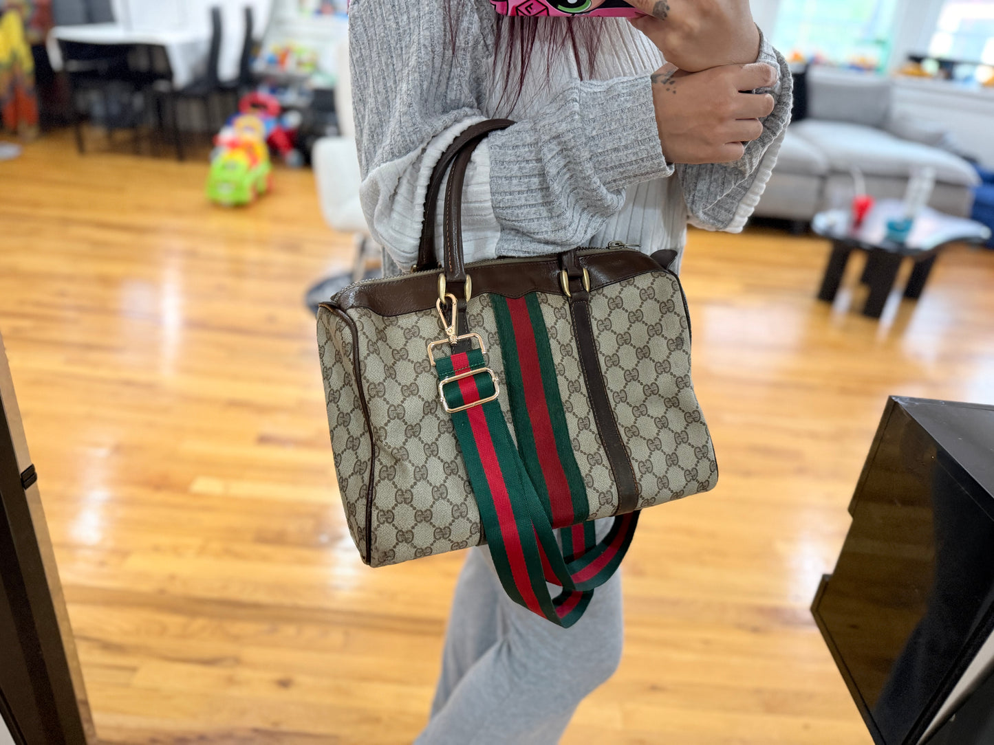Gucci GG Monogram Sherryline Boston 30 Duffle Bag