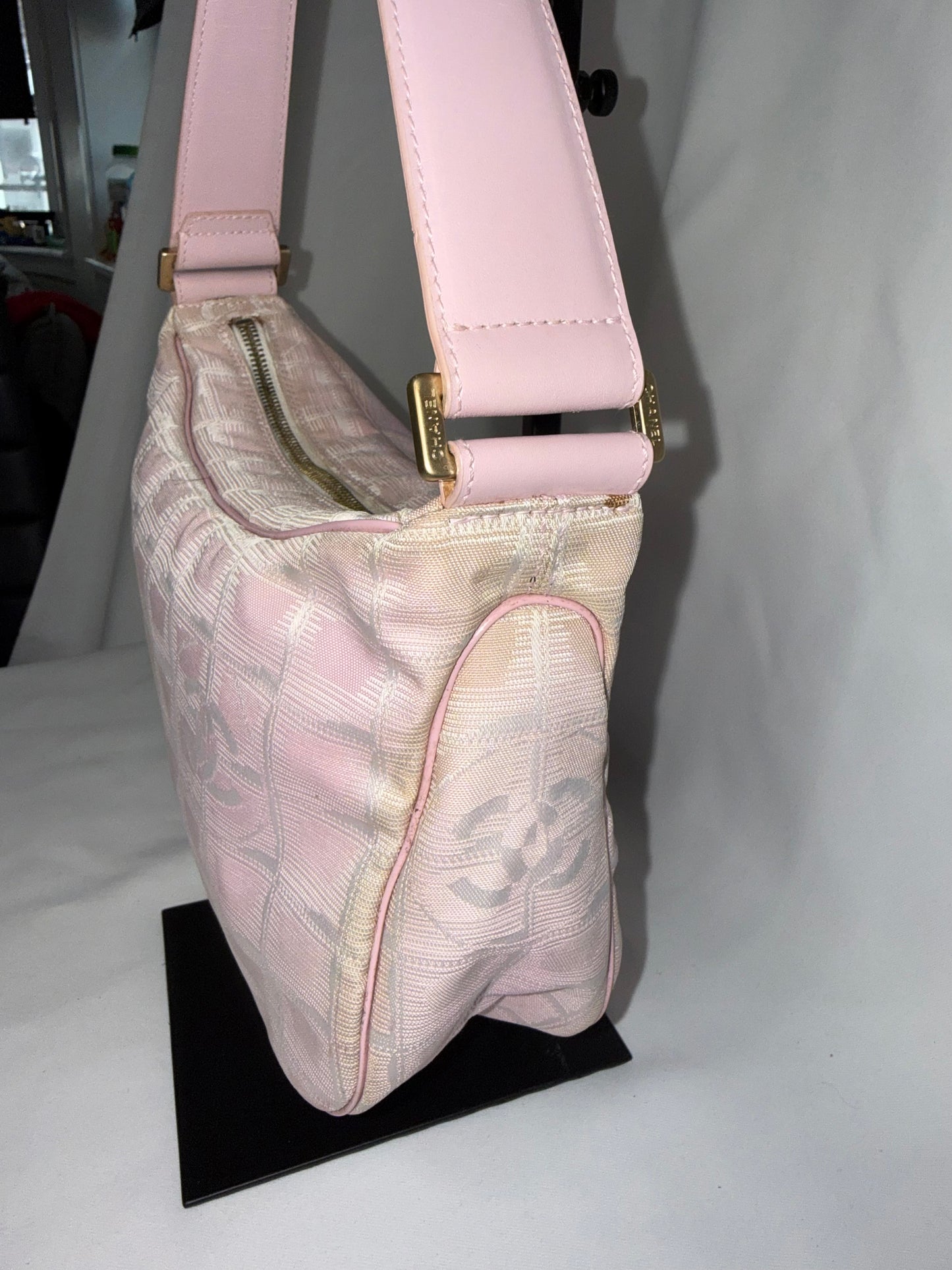 Chanel Light Pink Travel Line Mini
Hobo Shoulder Bag