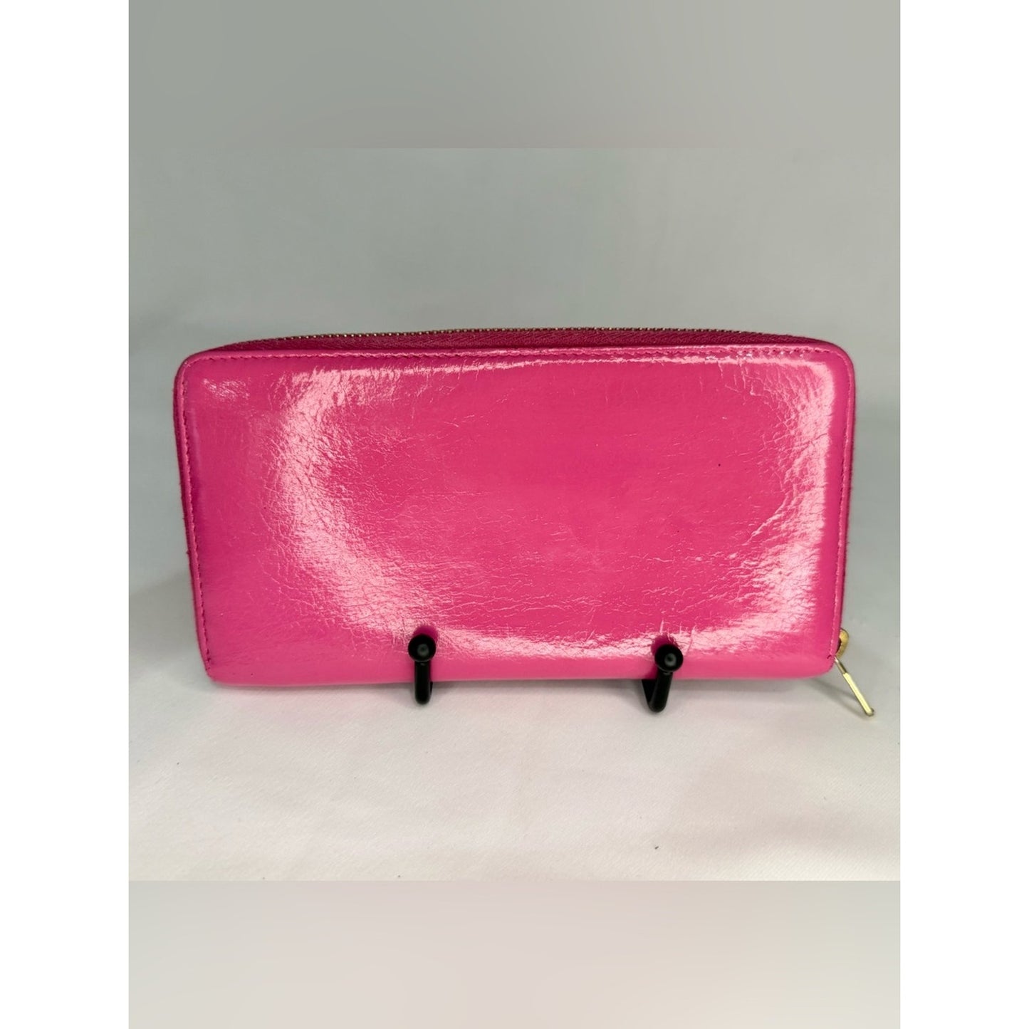Balenciaga City Pink Zip-Around Leather Wallet