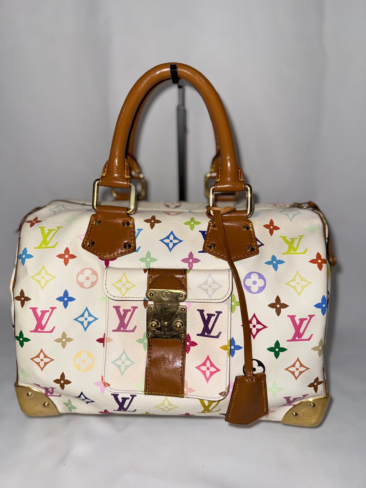 Louis Vuitton Multiple Color Murakami White Speedy 30