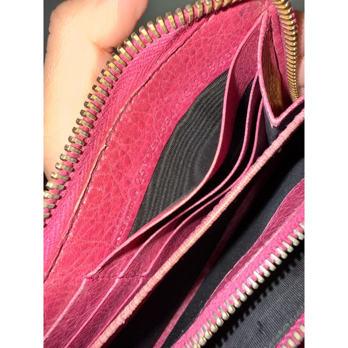 Balenciaga City Pink Zip-Around Leather Wallet