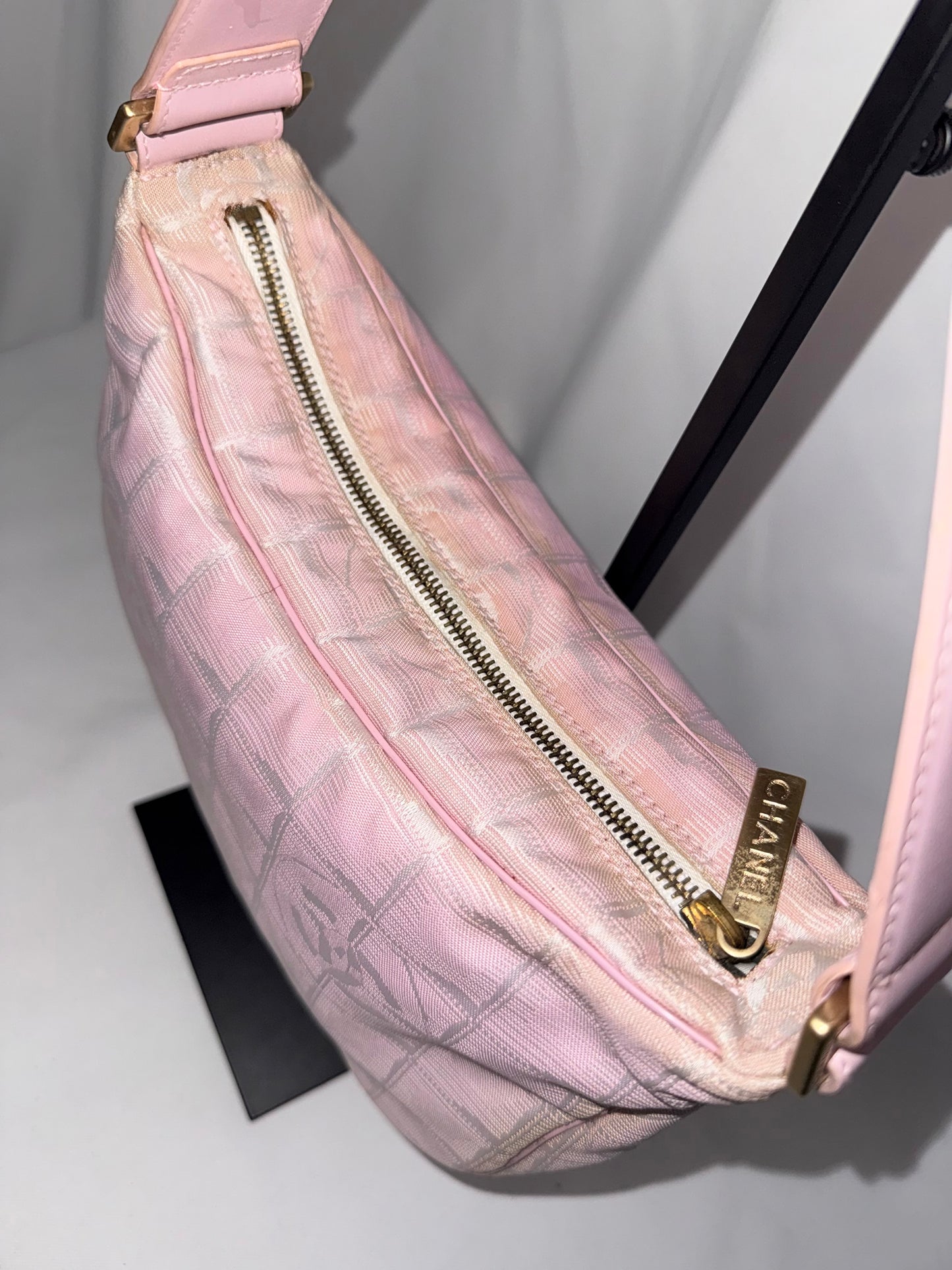 Chanel Light Pink Travel Line Mini
Hobo Shoulder Bag