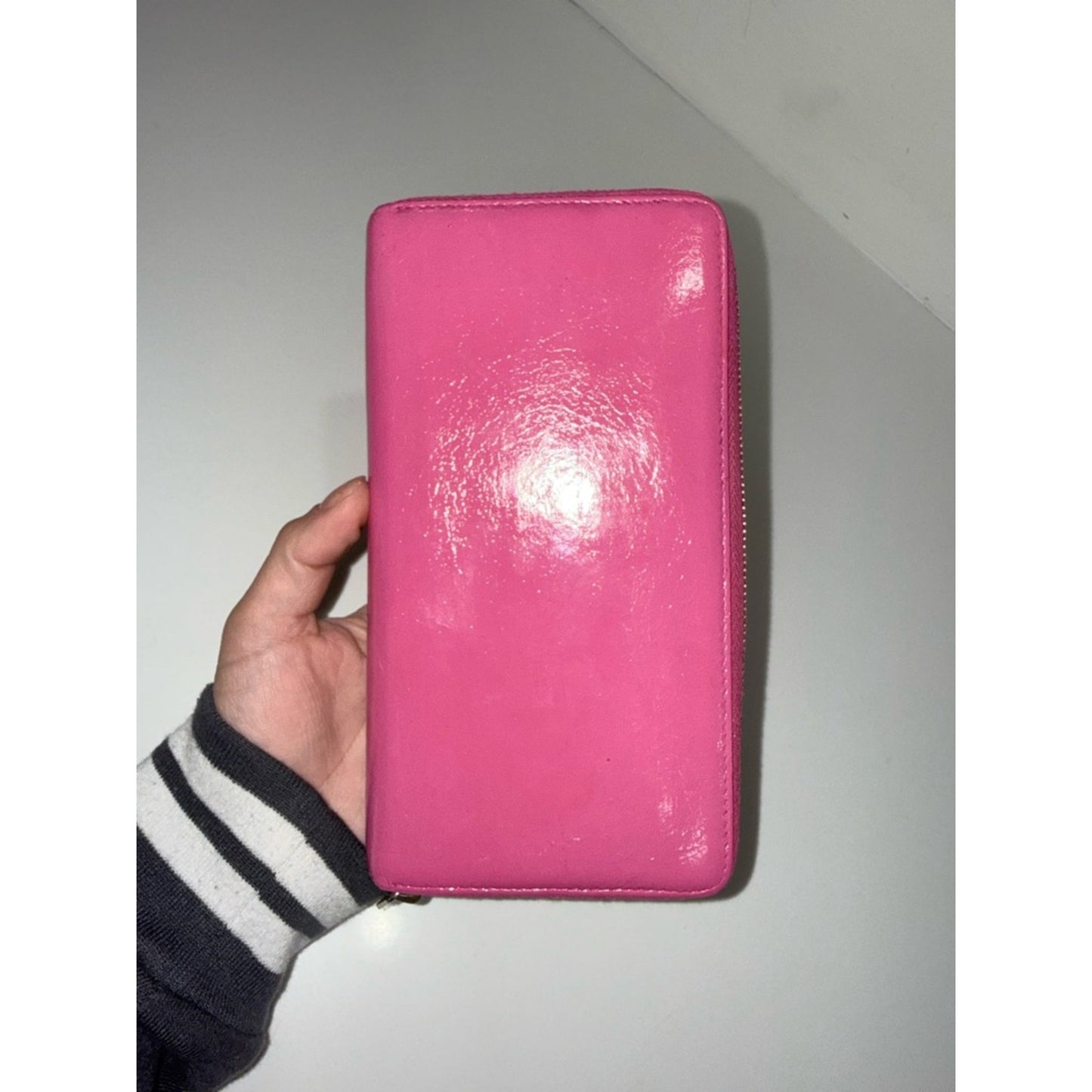 Balenciaga City Pink Zip-Around Leather Wallet