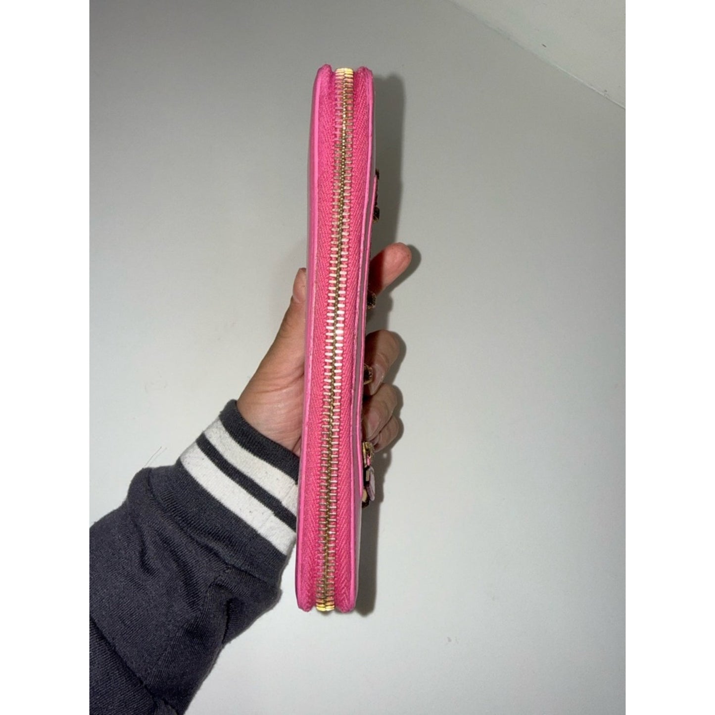 Balenciaga City Pink Zip-Around Leather Wallet