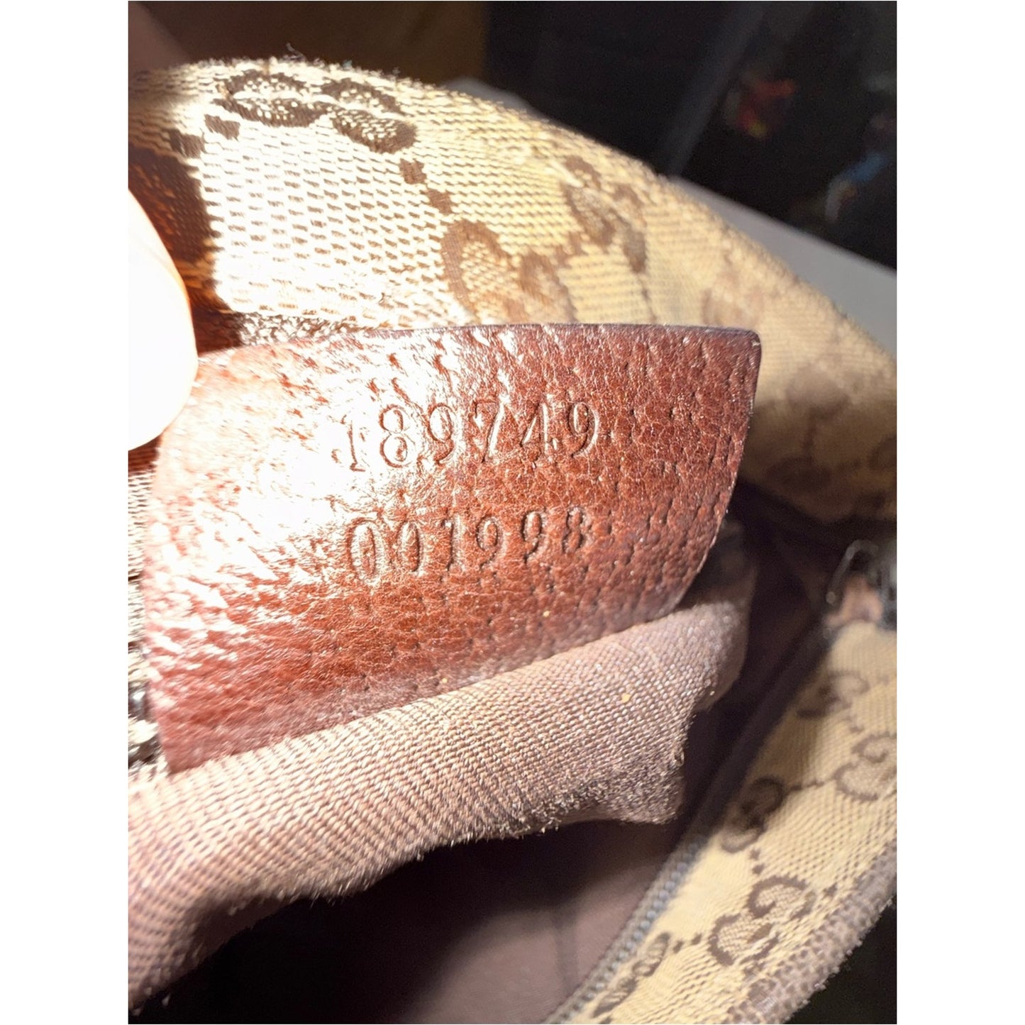 Gucci Beige/Brown Monogram Shoulder Bag with Red & Green Web Strap