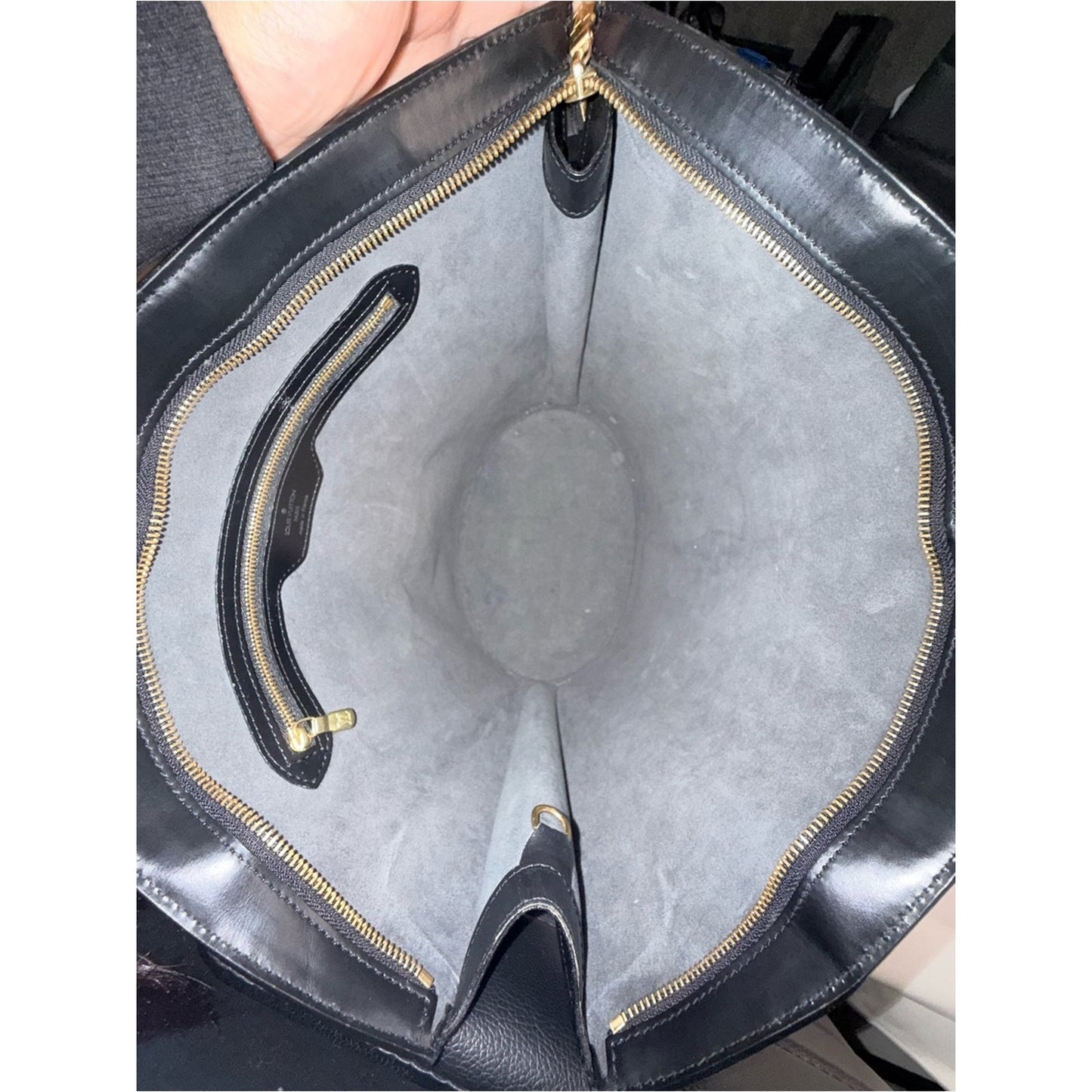 LOUIS VUITTON Black Epi Saint Jacques leather tote