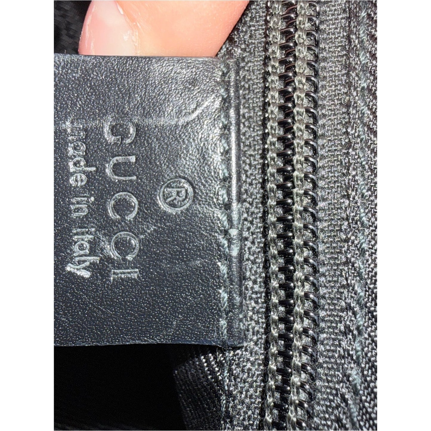 Gucci Black GG Logo Shoulder Bag with Silver Hardware
